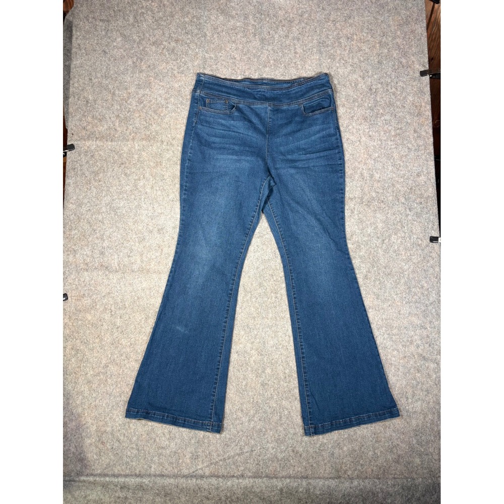 Sofia Jeans Melisa Flare Womens 18 Blue Pull On High Rise Stretch Denim Pants